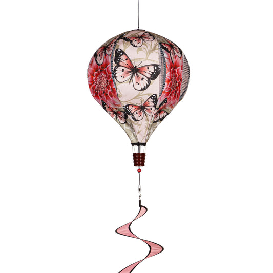 Dahlia & Butterflies Hot Air Balloon Spinner; 55"L x 15" Diameter