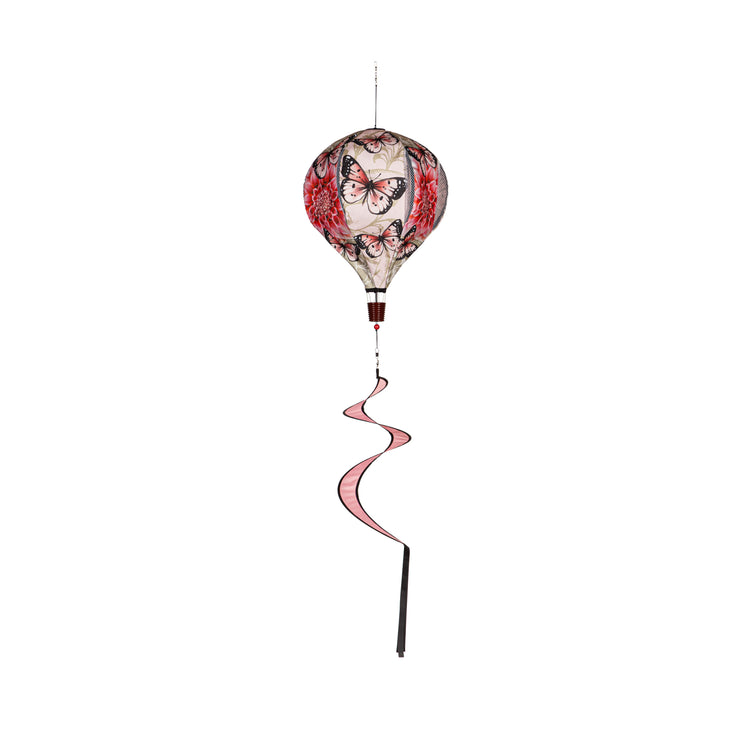 Dahlia & Butterflies Hot Air Balloon Spinner; 55"L x 15" Diameter
