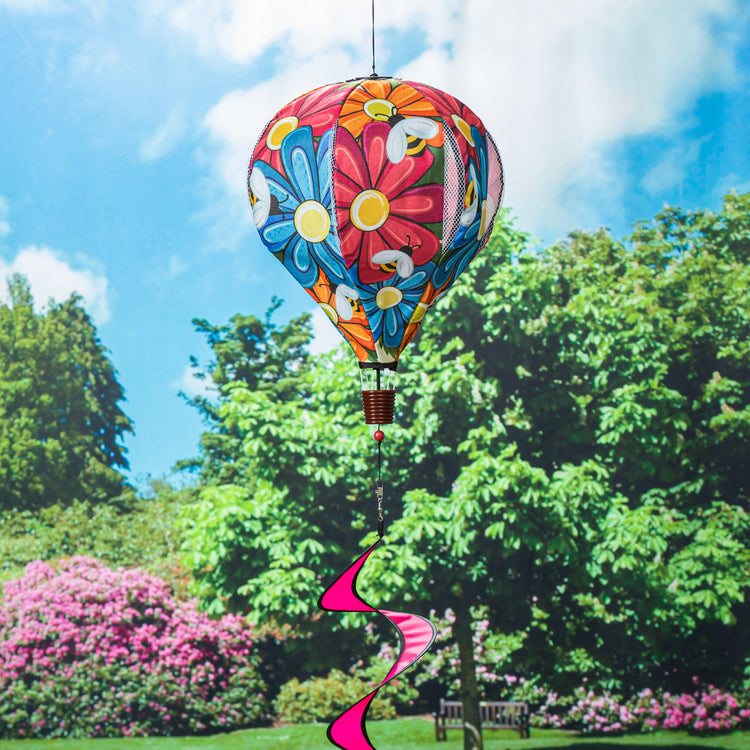 Spring Floral Hot Air Balloon Spinner; 55"L x 15" Diameter