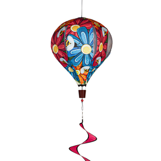 Spring Floral Hot Air Balloon Spinner; 55"L x 15" Diameter