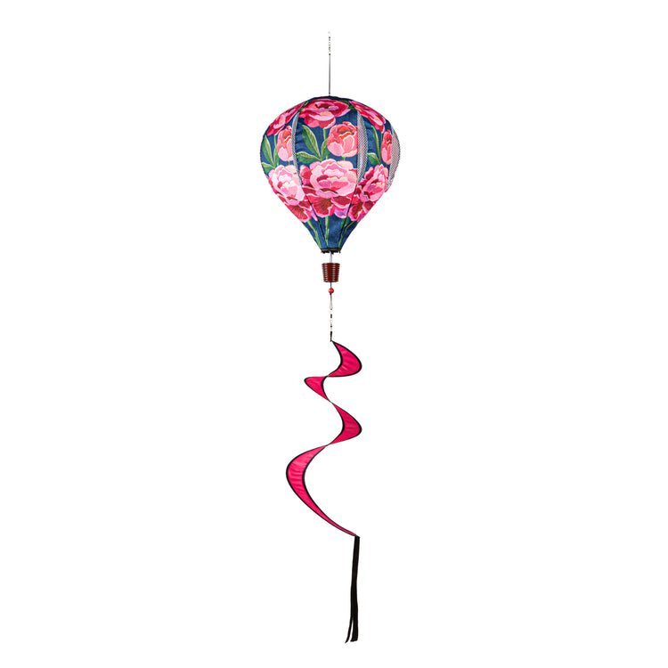 Peony Garden Welcome Hot Air Balloon Spinner; 55"L x 15" Diameter