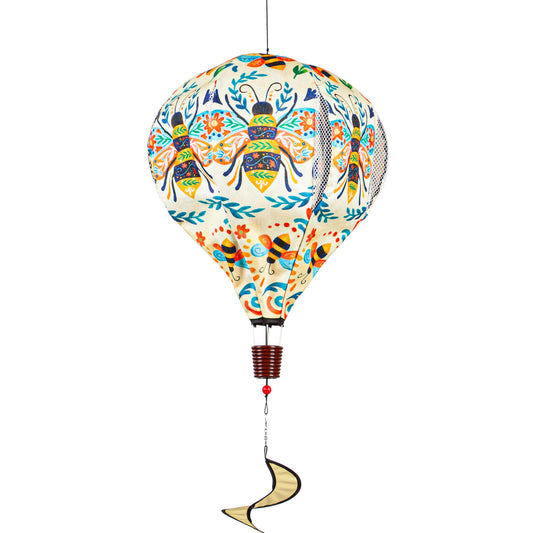 Patterned Bee Hot Air Balloon Spinner; 55"L x 15" Diameter