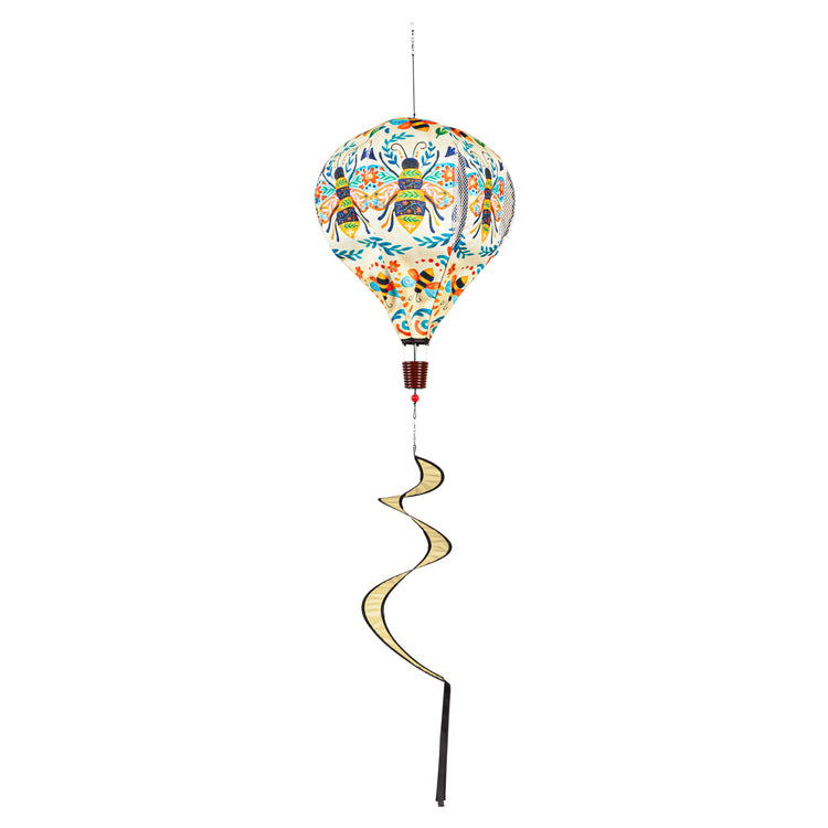 Patterned Bee Hot Air Balloon Spinner; 55"L x 15" Diameter