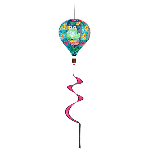 Welcome Friends Frog Hot Air Balloon Spinner; 55"L x 15" Diameter