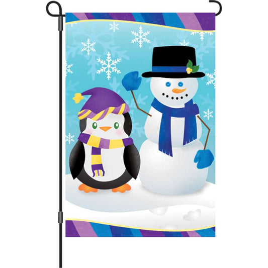 Winter Penguin's Pal Garden Flag; Polyester
