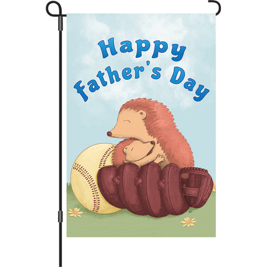 Happy Father's Day Hedgehogs Garden Flag