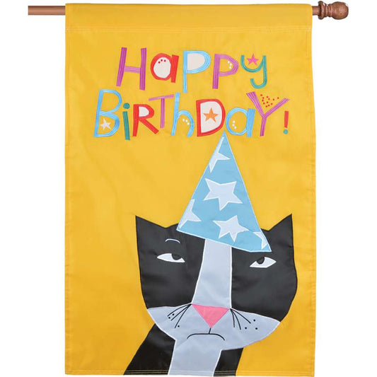 Happy Birthday Grumpy Kitty House Flag