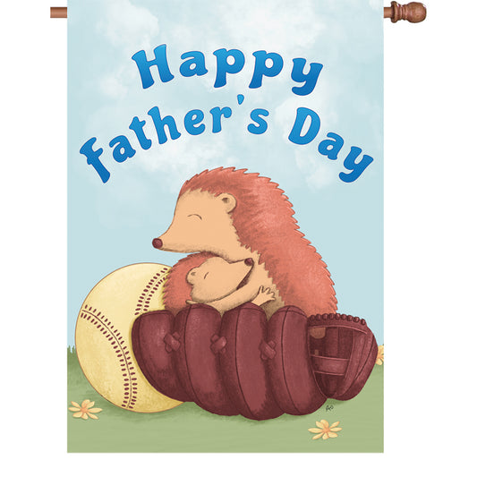 Happy Father's Day Hedgehogs House Flag