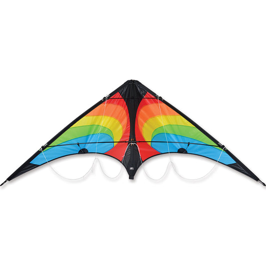Rainbow Swift Vision Rip-Stop Polyester Sport Kite with Fiberglass Frame to include 80 ft. 100 lb. Low Stretch Polyester Line with Straps