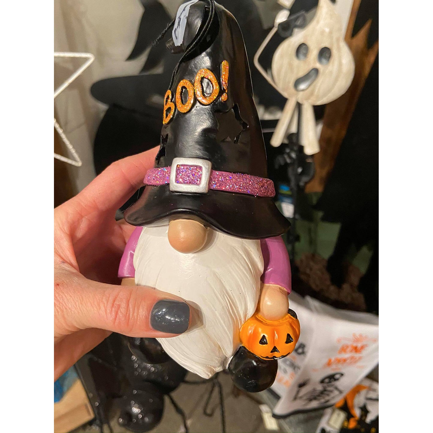 Halloween Gnome Resin LED Color Changing Tabletop Decor