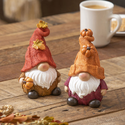 Fall Leaves & Pumpkin Gnomes Tabletop Decor
