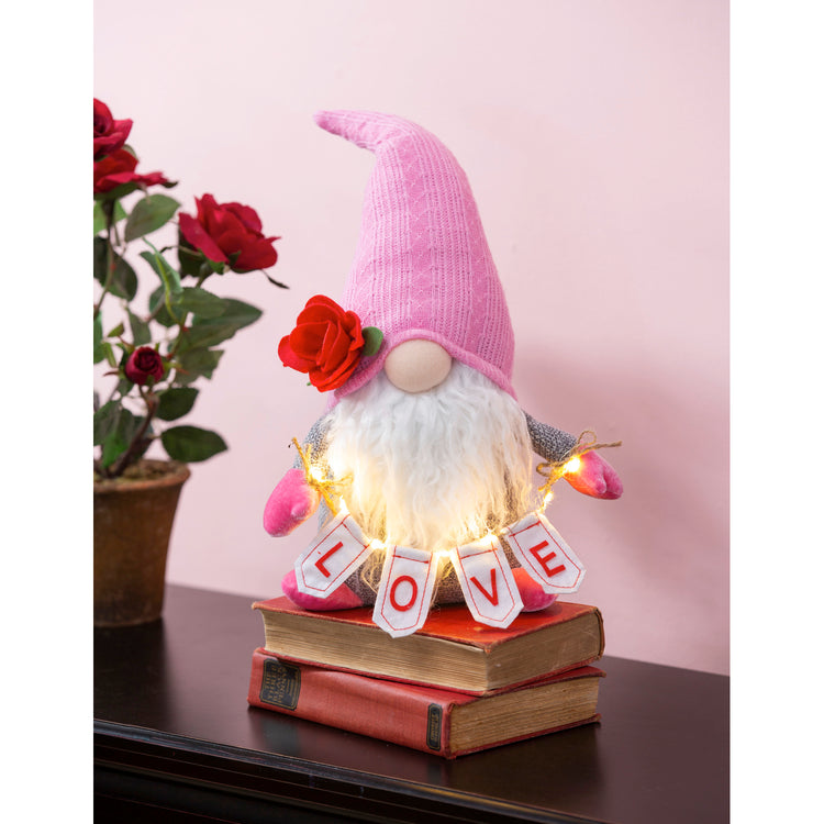 Plush Valentine's Day Gnome Tabletop Decor