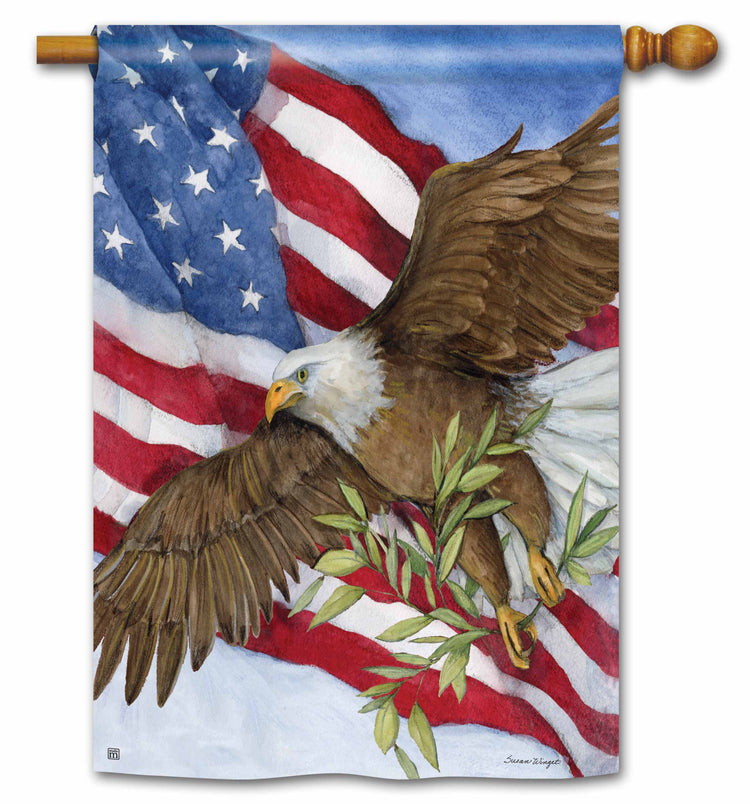 Soaring Eagle Printed House Flag; Polyester 28"x40"