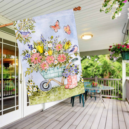 Flower Cart House Flag
