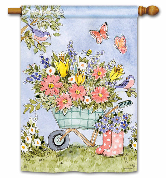 Flower Cart House Flag