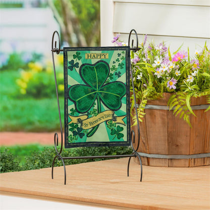 St Patrick's Day Shamrock Garden Flag