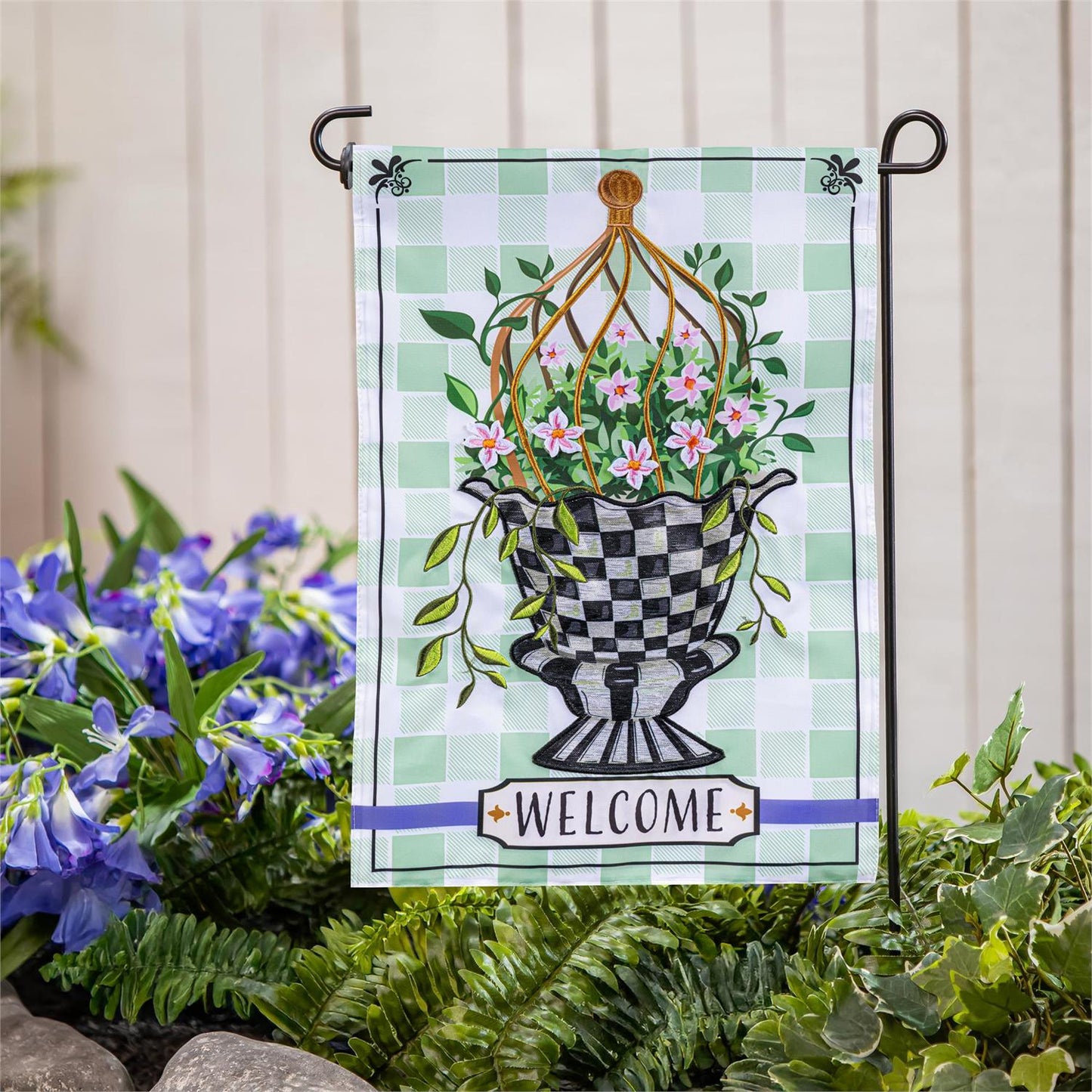 Spring Topiary Garden Flag; Polyester 12.5"x18"