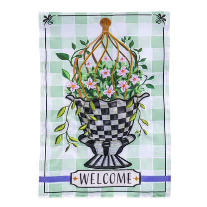 Spring Topiary Garden Flag; Polyester 12.5"x18"