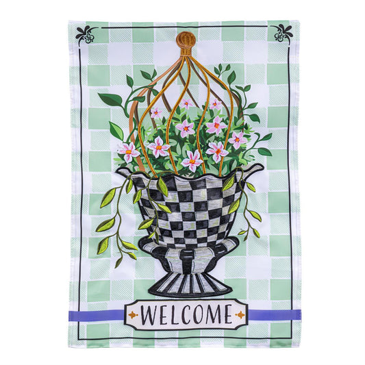 Spring Topiary Garden Flag; Polyester 12.5"x18"