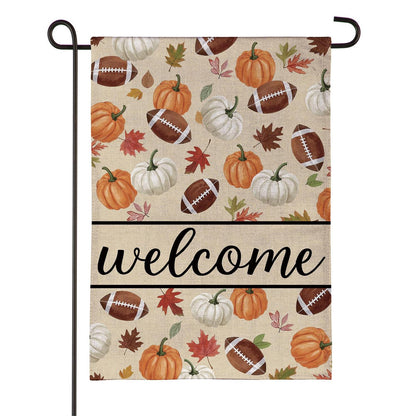 Game Day Welcome Burlap Garden Flag; Polyester 12.5"x18"