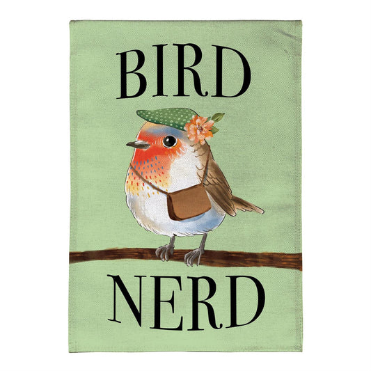 Bird Nerd Garden Flag
