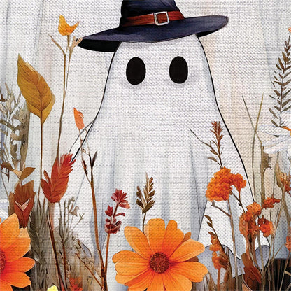 Halloween Ghost Family Burlap Garden Flag; Polyester 12.5"x18"