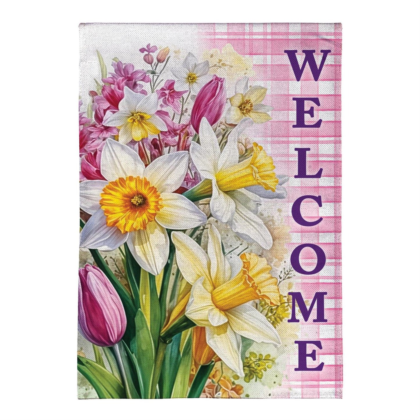 Blooming Buttercups Burlap Garden Flag; Polyester 12.5"x18"