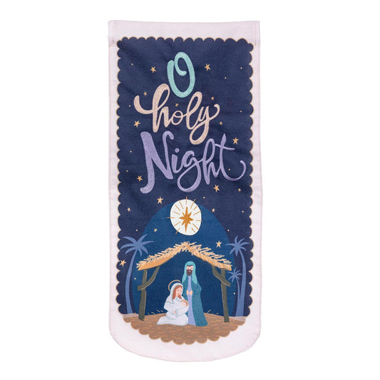 O' Holy Night Miracle Everlasting Impressions Garden Flag; Polyester-Linen Blend 12.5"x28"