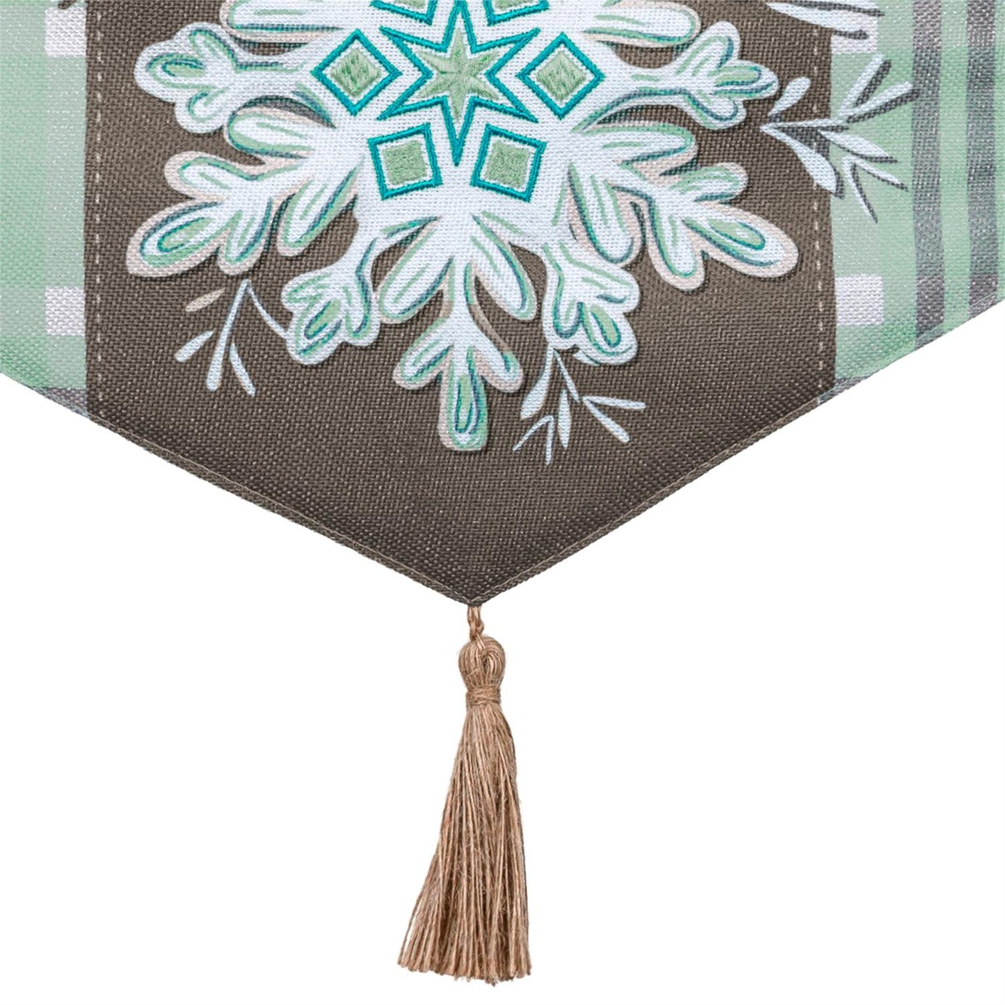 Snowflake Trio Everlasting Impressions Garden Flag; Polyester-Linen Blend 12.5"x28"