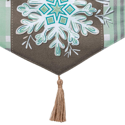 Snowflake Trio Everlasting Impressions Garden Flag; Polyester-Linen Blend 12.5"x28"