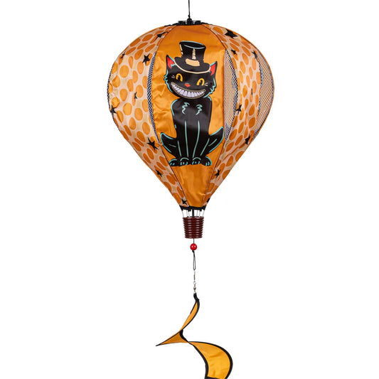 Halloween Trio Black Cat Hot Air Balloon Spinner; 55"L x 15" Diameter