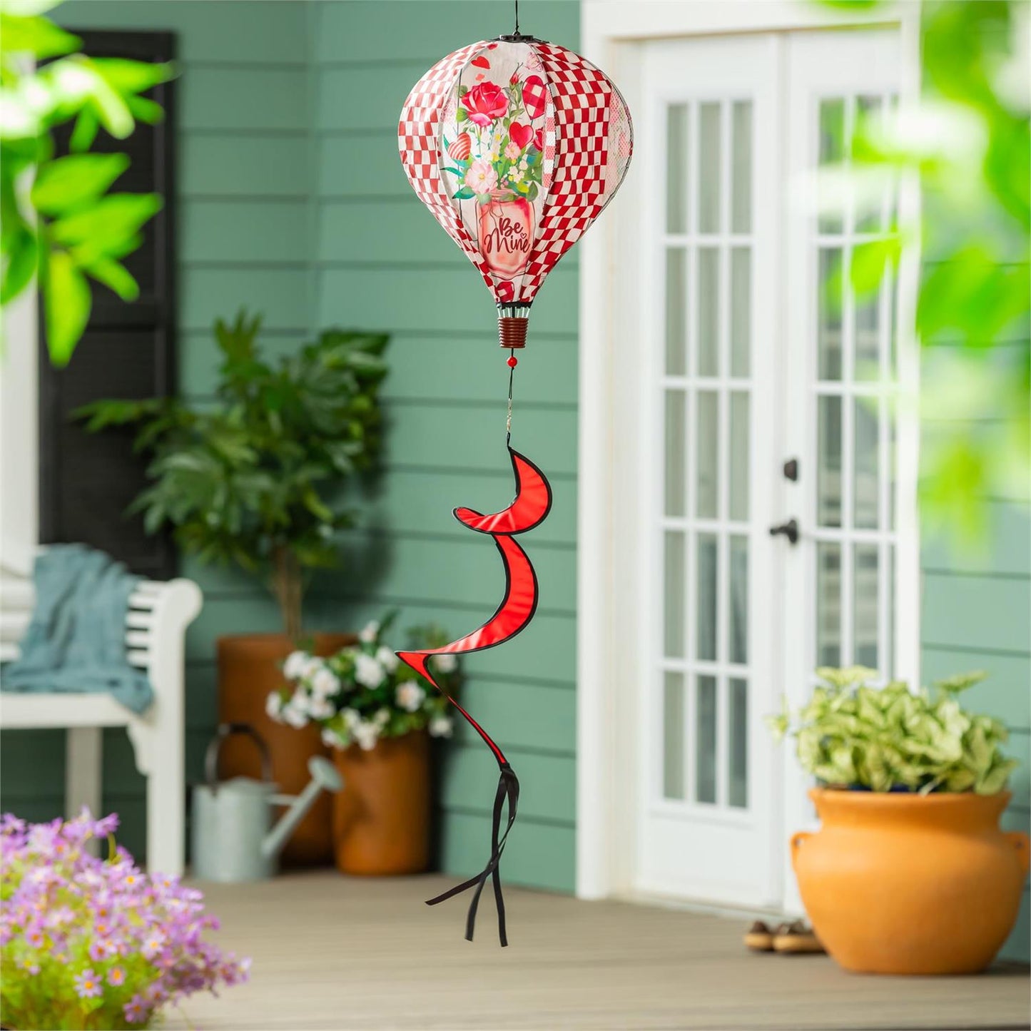 Be Mine Mason Jar Hot Air Balloon Spinner Windsock