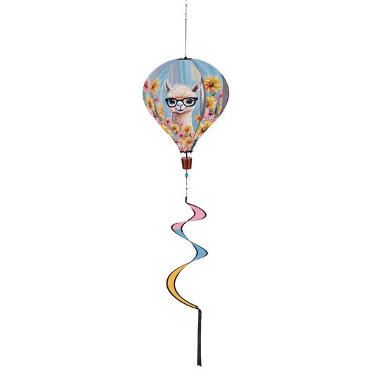 Floral Llama Hot Air Balloon Spinner; 55"L x 15" Diameter