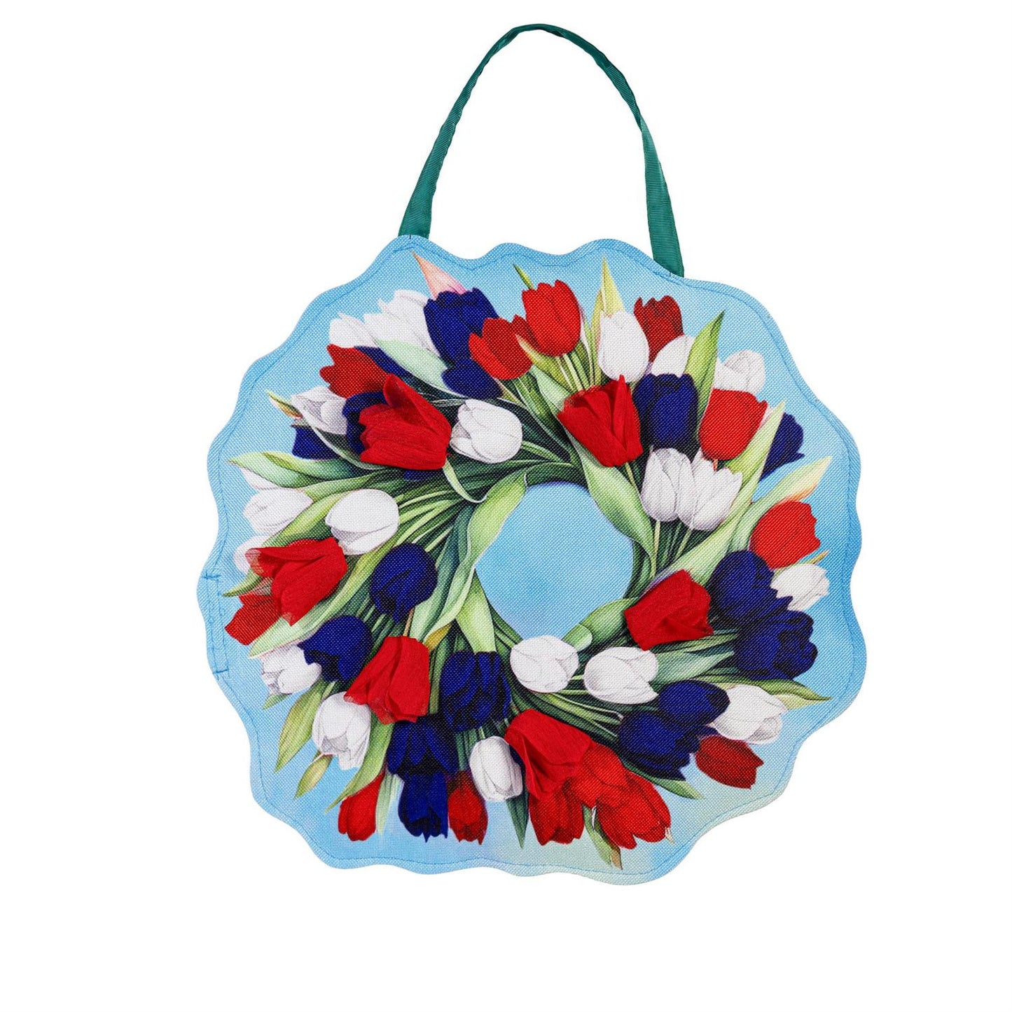 Spring Pink & Patriotic Tulips 2-Sided Door Hanger