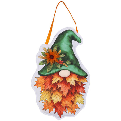 Fall Leaf Gnome Door Hanger; Burlap