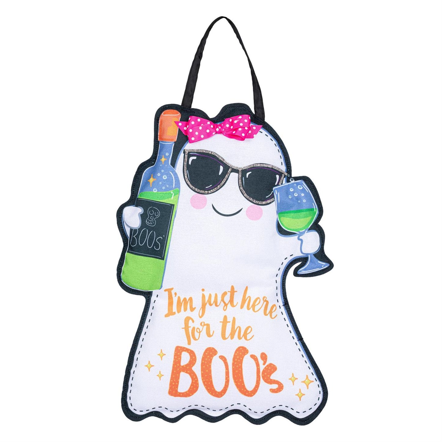 Here For The Boos Door Hanger; Burlap