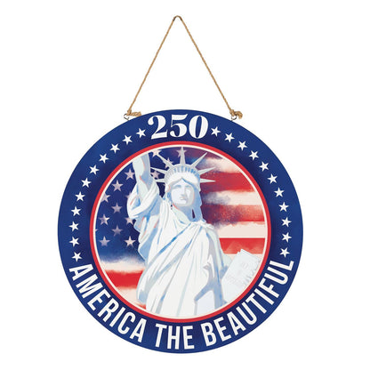 America the Beautiful 250 Wooden Door Hanger