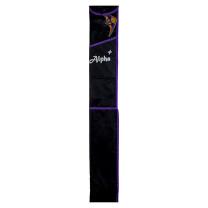 Orange & Purple Alpha 4 Ripstop Nylon Kite with Carbon Fiber Frame to include 80 ft. 150 lb. Dyneema Test Line & Winder Handle Set; 85"x44.5' - Wind Range 4 ~ 27 mph