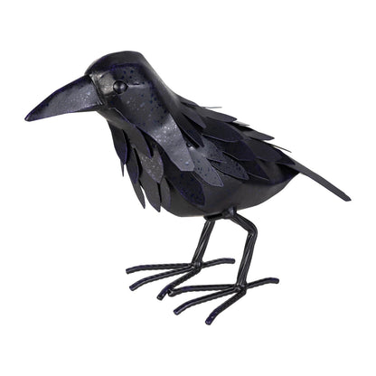 Metal Crow Statuary Table Decoration - 11.81"W x 8.66"H x 4.53"D
