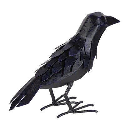 Metal Crow Statuary Table Decoration - 11.81"W x 8.66"H x 4.53"D