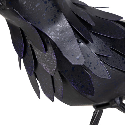 Metal Crow Statuary Table Decoration - 11.81"W x 8.66"H x 4.53"D