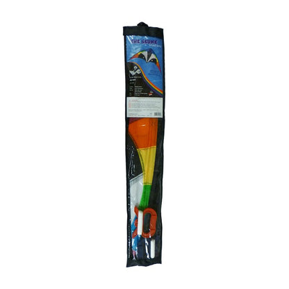 The Skunk Sport Kite with Fiberglass Dowel Frame to include 80 ft. 50 lb. Test Line & Winder Handles; 48"x26' - Wind Range 6 ~ 20 mph