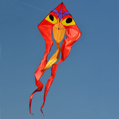Ibis Ripstop Nylon Delta Kite with Fiberglass Dowel Frame to include 160 ft. 55 lb. Test Line & Winder & 15' attached  tail; 52"x15' - Wind Range 5 ~ 18 mph