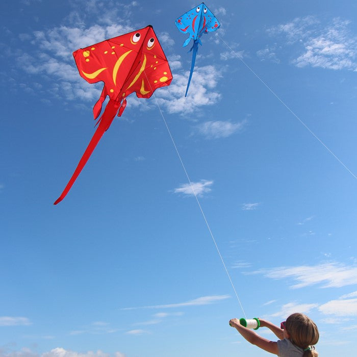 Red Sting Ray Ripstop Nylon Wave Delta Kite