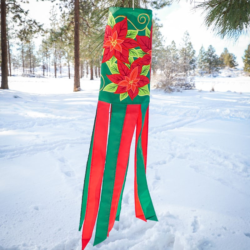 Poinsettia Holiday Windsock