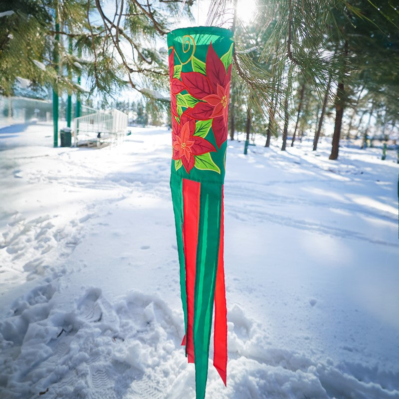 Poinsettia Holiday Windsock