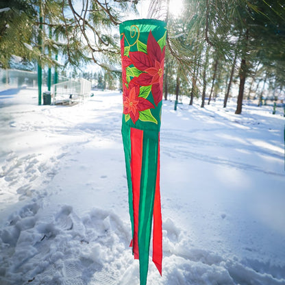 Poinsettia Holiday Windsock