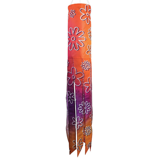 Flower Power Windsock; Polyester 6"x40"L