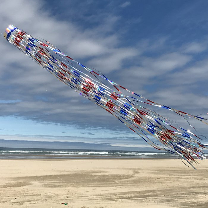 Patriotic Holographic Mylar Windsock