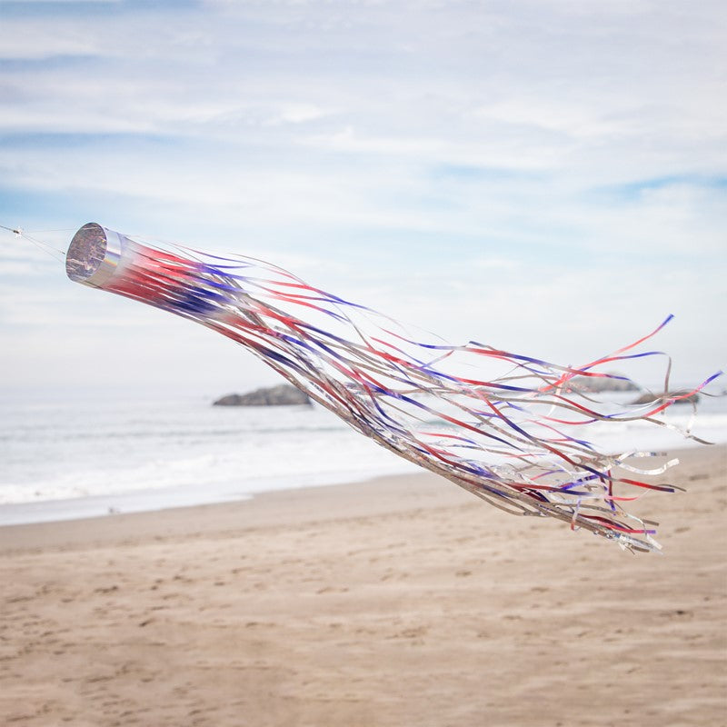 Patriotic Holographic Mylar Windsock